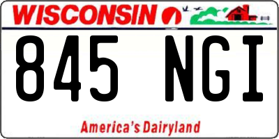 WI license plate 845NGI