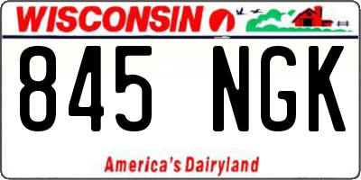 WI license plate 845NGK