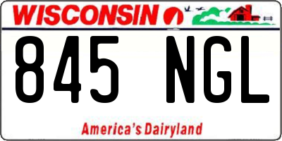 WI license plate 845NGL