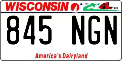 WI license plate 845NGN