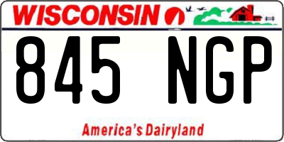 WI license plate 845NGP