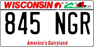 WI license plate 845NGR