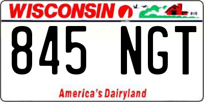 WI license plate 845NGT