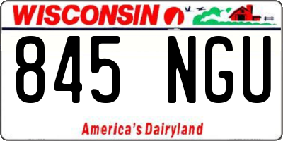 WI license plate 845NGU