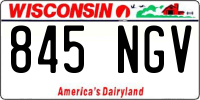 WI license plate 845NGV