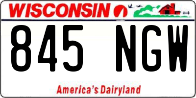 WI license plate 845NGW