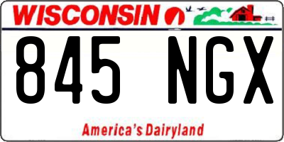 WI license plate 845NGX