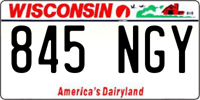WI license plate 845NGY