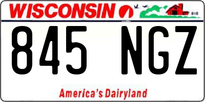 WI license plate 845NGZ