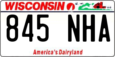 WI license plate 845NHA