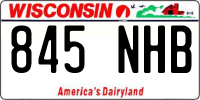 WI license plate 845NHB