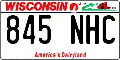 WI license plate 845NHC