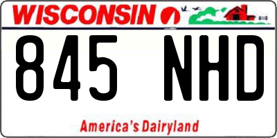 WI license plate 845NHD