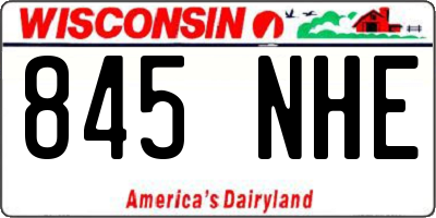 WI license plate 845NHE