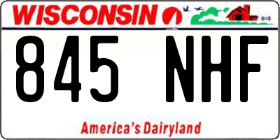 WI license plate 845NHF
