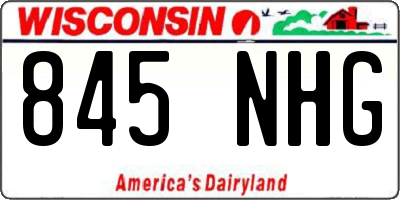 WI license plate 845NHG