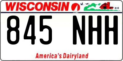 WI license plate 845NHH