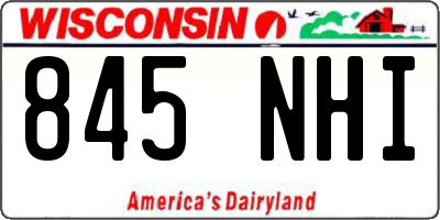 WI license plate 845NHI