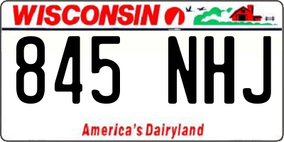 WI license plate 845NHJ