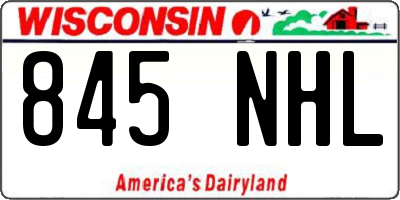 WI license plate 845NHL