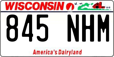 WI license plate 845NHM