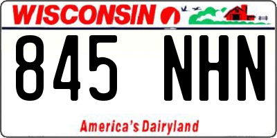 WI license plate 845NHN