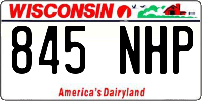 WI license plate 845NHP