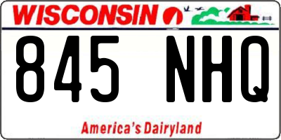 WI license plate 845NHQ