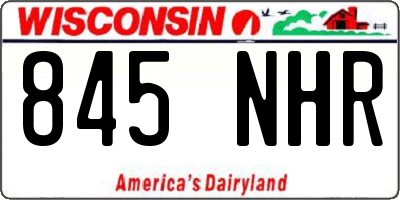 WI license plate 845NHR