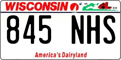 WI license plate 845NHS