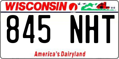 WI license plate 845NHT