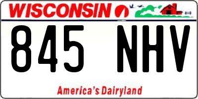 WI license plate 845NHV