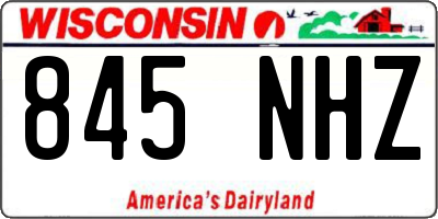 WI license plate 845NHZ