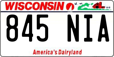 WI license plate 845NIA
