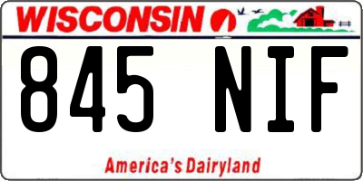 WI license plate 845NIF