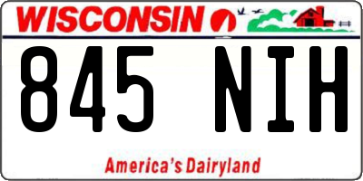 WI license plate 845NIH