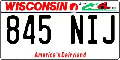 WI license plate 845NIJ
