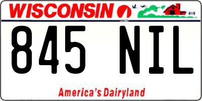 WI license plate 845NIL