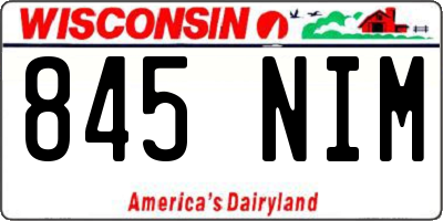 WI license plate 845NIM