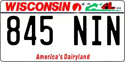 WI license plate 845NIN