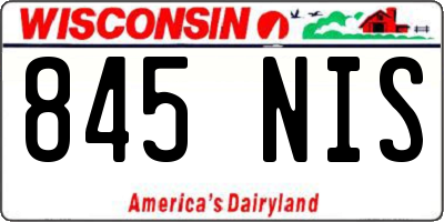 WI license plate 845NIS