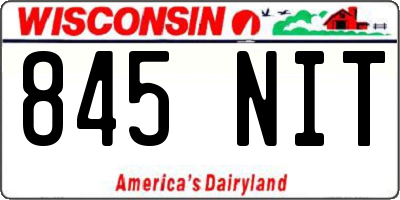 WI license plate 845NIT