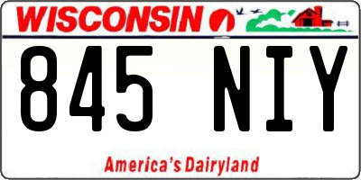 WI license plate 845NIY