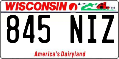 WI license plate 845NIZ