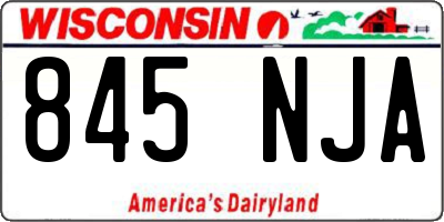 WI license plate 845NJA