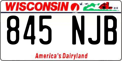 WI license plate 845NJB