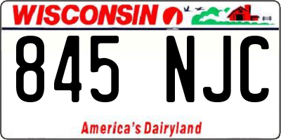 WI license plate 845NJC