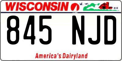 WI license plate 845NJD