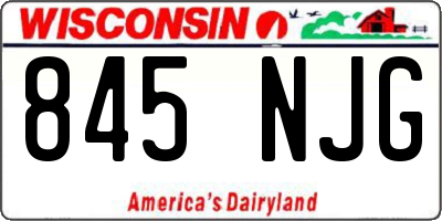 WI license plate 845NJG