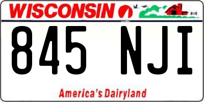 WI license plate 845NJI